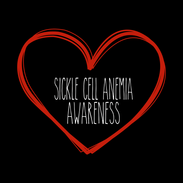 Sickle Cell Anemia Awareness Heart Support by MerchAndrey