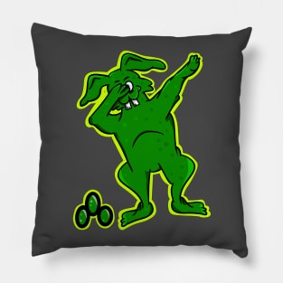 Green Easter Bunny Dabbing Pillow