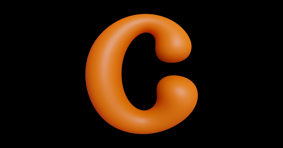 Liquid Type Letter C 3d Sticker TeePublic