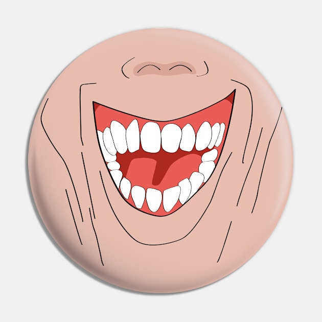 Mouth with Dirty Grin Laugh and Teeth Pin by HappyGiftArt