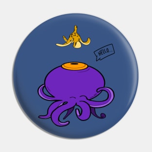 Confused Purple Octopus and Banana Pin
