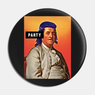 Party mullet Benjamin Franklin America 80's Pin