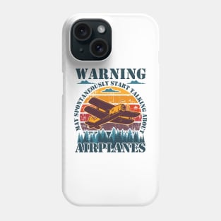 WARNING MAY SPONTANEOUSLY START TALKING ABOUT AIRPLANES VINTAGE SUNSET Phone Case