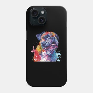 Bulldog Dog Water Color Pop Art Design for Dog Lover Phone Case