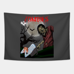 Zombies Vintage Graphic Tapestry