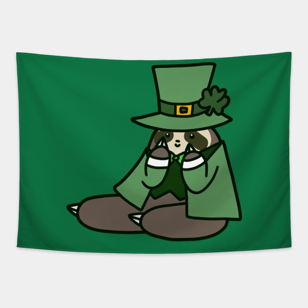 Leprechaun Sloth Tapestry by saradaboru