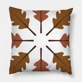 Radial Oak Leaves (Brown) Pillow