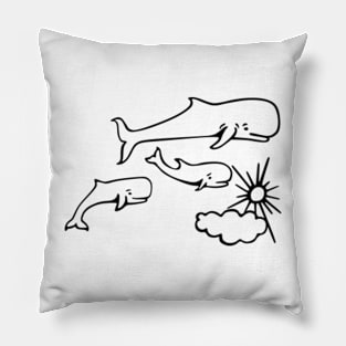 Whales and Sun Tattoo by Robe de Extremoduro Pillow