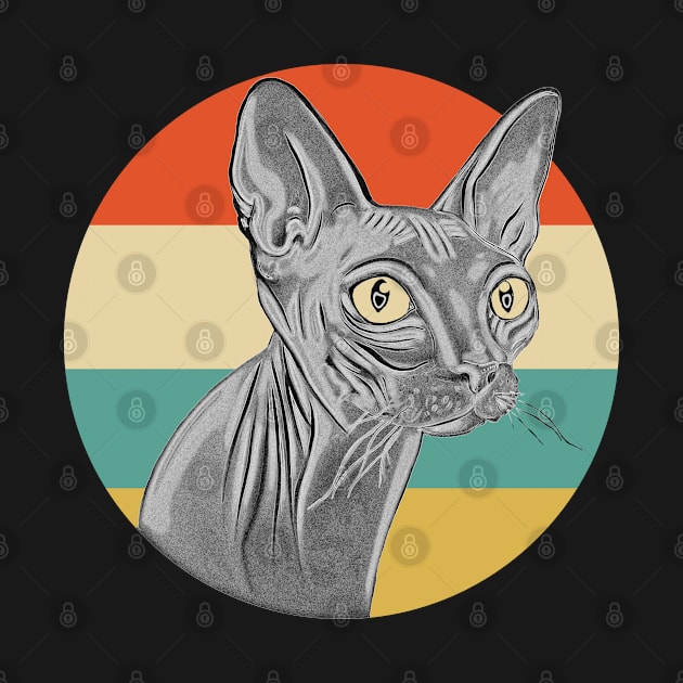 Vintage Sphynx Cat Retro Style Cute Cat Lovers Gift by HypeProjecT