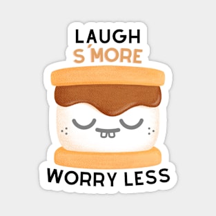 Laugh S'More Worry Less - Sleepy Marshmallow Face Magnet