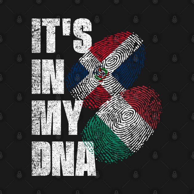 Italian And Dominican Mix DNA Flag Heritage by simonStufios