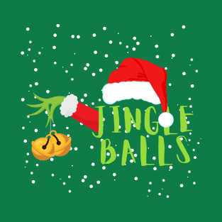 Jingle Balls Grinch Hand Holding Bells T-Shirt