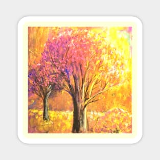 Trees in Surnrise Original Painting Magnet