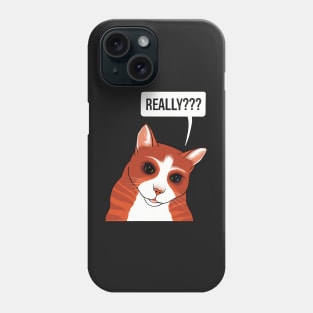 Really? Cute Ginger cat watching you a bit worried Phone Case