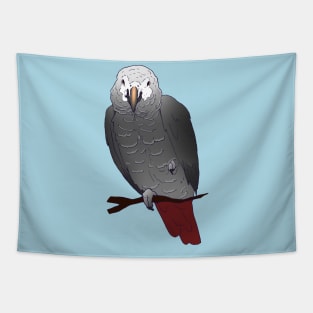 Timneh African Grey Parrot Perching on a Branch Tapestry