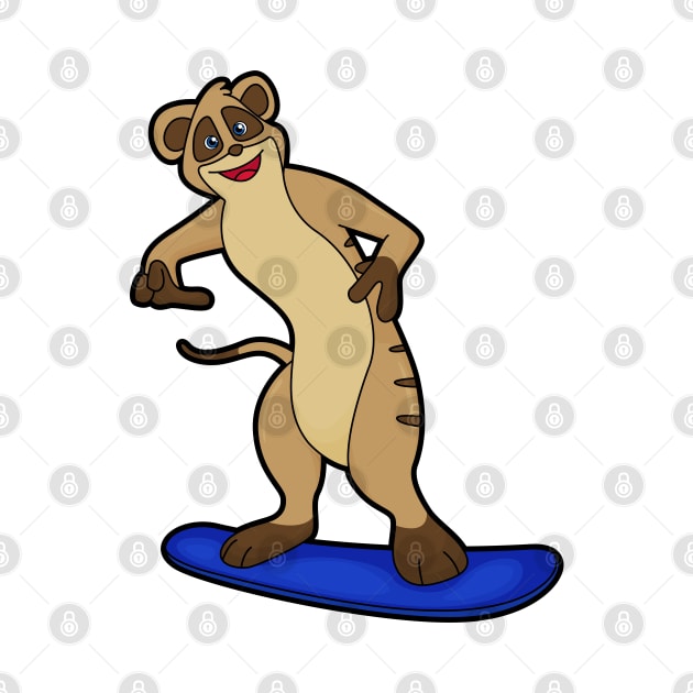 Meerkat as Snowboarder with Snowboard by Markus Schnabel