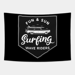 Fun And Sun - surfing - Wave Riders Tapestry