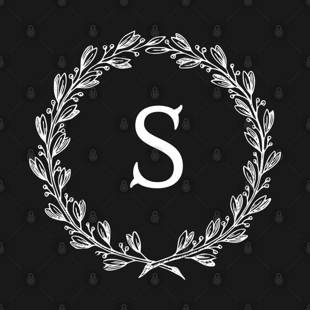 Beautiful Letter S Alphabet Initial Monogram Wreath by anonopinion