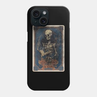 The Reader Distressed Skeleton Halloween Tarot Card Phone Case