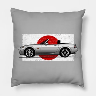 The coolest car ever with japanese flag background Pillow