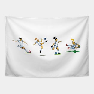 Women's football Tapestry