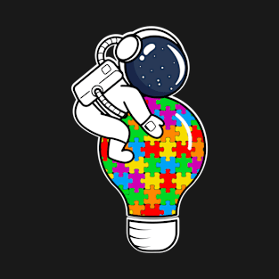 Autism Awareness Astronaut Puzzle T-Shirt