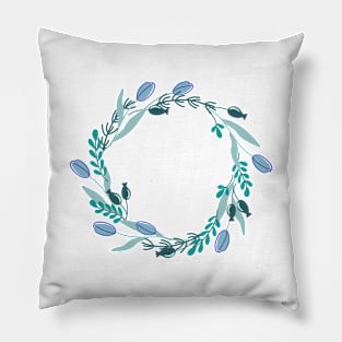 Spring plant wreath Pillow