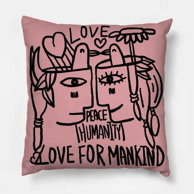 love for mankind Pillow by zzzozzo