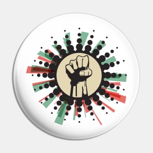 ☻ RETRO Fist Power ☻ retro color pallete / retro style sticker ✔ Pin