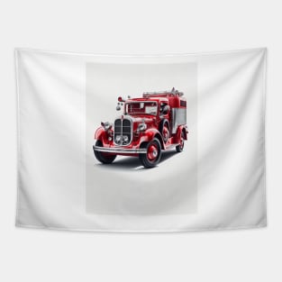 Art Deco Fire Truck Tapestry