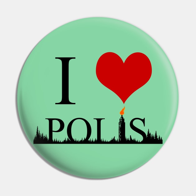 I Heart Polis Pin by NinjaKlee