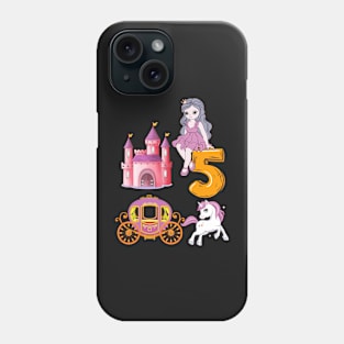 5th birthday  Princess Castle Unicorn Carriage Phone Case