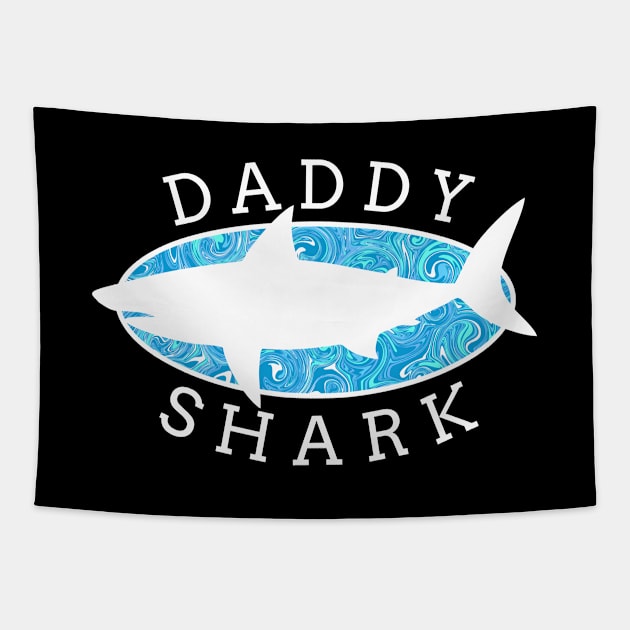 Daddy Shark - Blue Liquid Tapestry by HartDesain