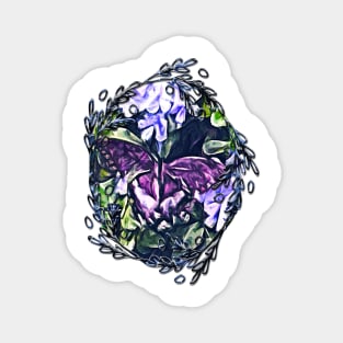 Impression of Summer (Butterfly and Periwinkle) Magnet