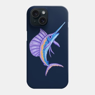 Vibrant Ocean Sailfish Sword Fish in Acrylic (no background) Phone Case