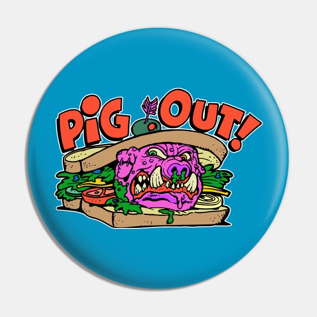 Pig Out Pin by old_school_designs