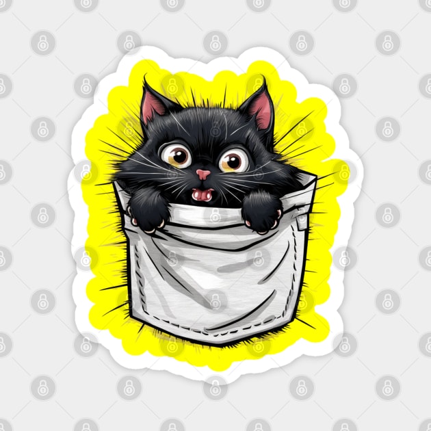 Black cat in a pocket Magnet by Dylante