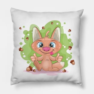 Cute cartoon fox Pillow