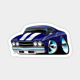 Classic American Muscle Car Cartoon Magnet