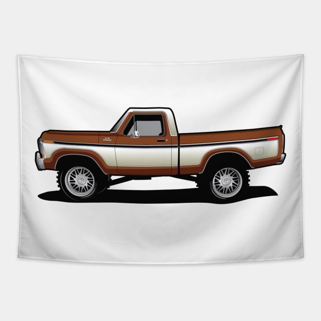 1979 Ford pick up truck, single cab shortbed, two tone. dent side truck. Tapestry by RBDesigns