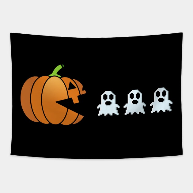 Pumpkin Eating Ghost Tapestry by TheDesignDepot