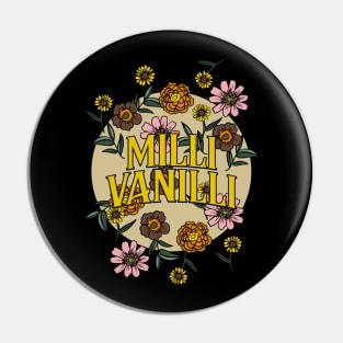 Milli Vanilli Name Personalized Flower Retro Floral 80s 90s Name Style Pin