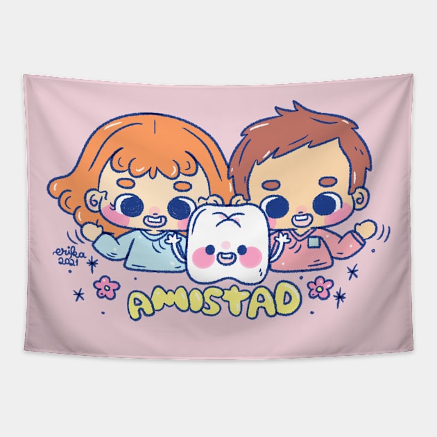 Higiene Dental - Amistad Tapestry by erikaibaceta