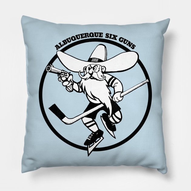 Defunct - Albuquerque Six Guns Hockey Pillow by LocalZonly