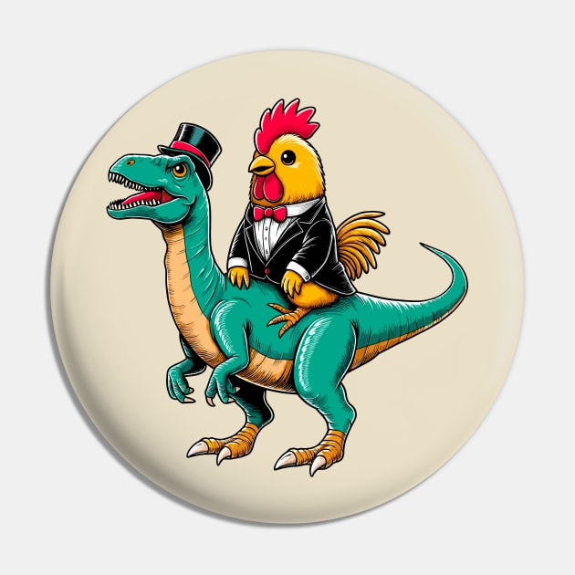 Tuxedo Rooster Dino Pin by FanArts