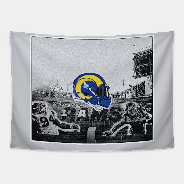 80's Rams Helmet [Vintage Distressed] Tapestry by Science Busters Podcast