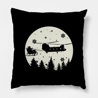 CH-47 Chinook Pulling Santa's Sleigh Pillow