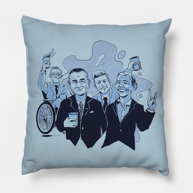 Funny Democratic Party // Democrat Presidents Roosevelt Johnson Kennedy Obama Pillow by SLAG_Creative