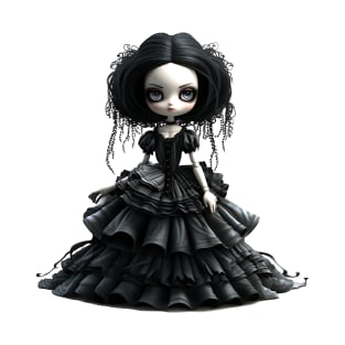 Cute Gothic Doll Illustration T-Shirt