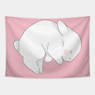 Sleeping red eye white Bunny | Bunniesmee Tapestry